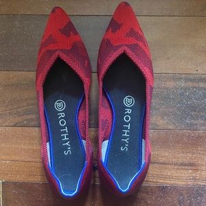 Rothys red camo point size 7